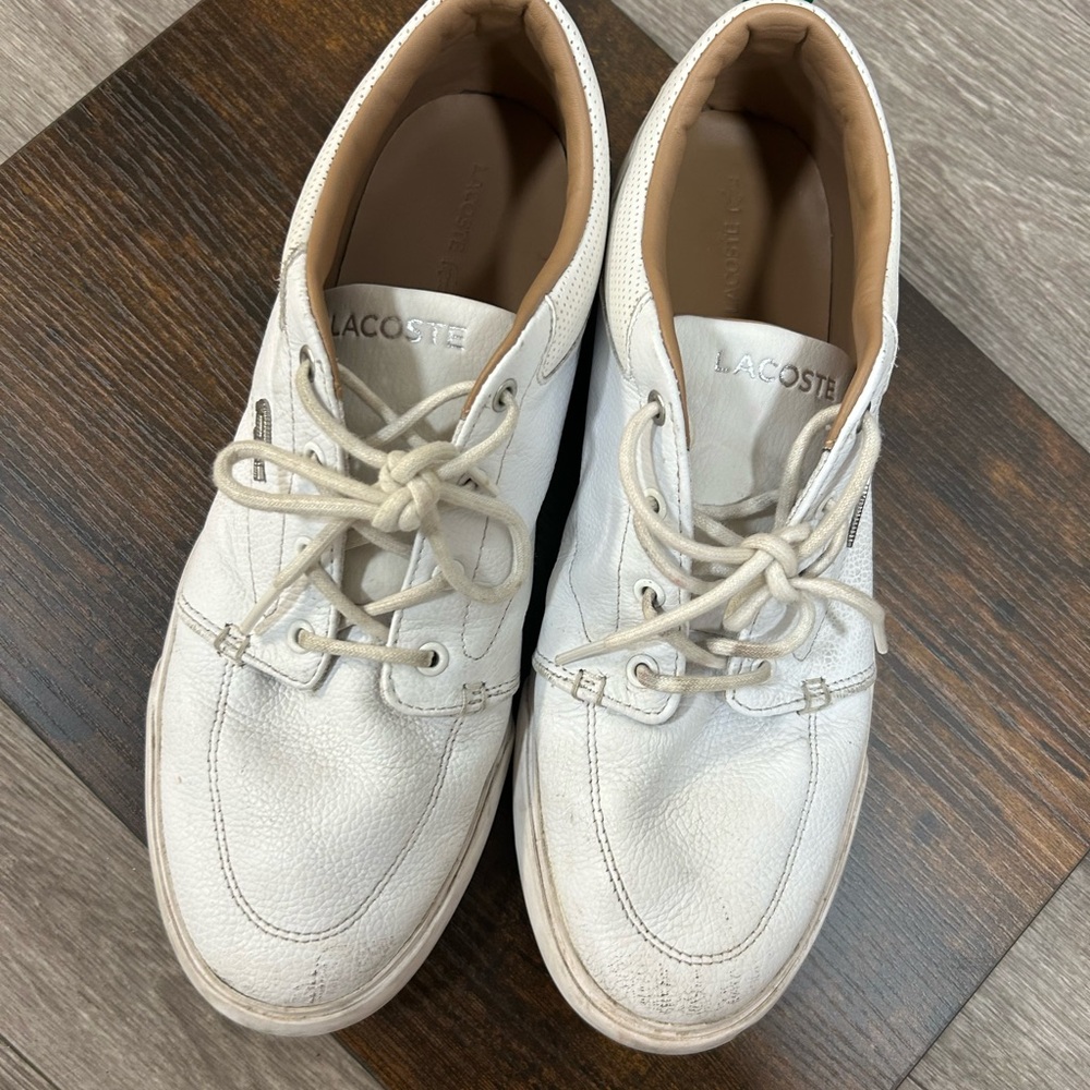 Lacoste Men's White Boat Shoes